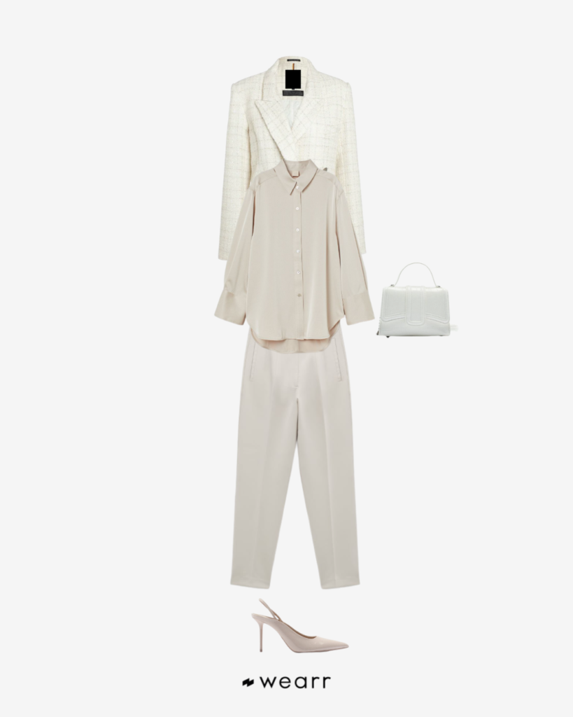 Outfil Total White – Blazer, Camicia e Pantaloni Bianchi
