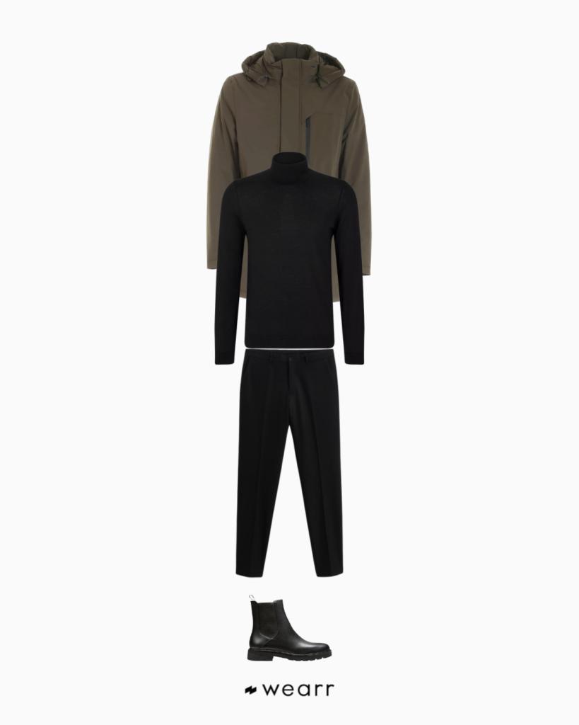Outfit Smart Casual – Parka, Maglione, Pantalone Sartoriale e Chelsea Boots
